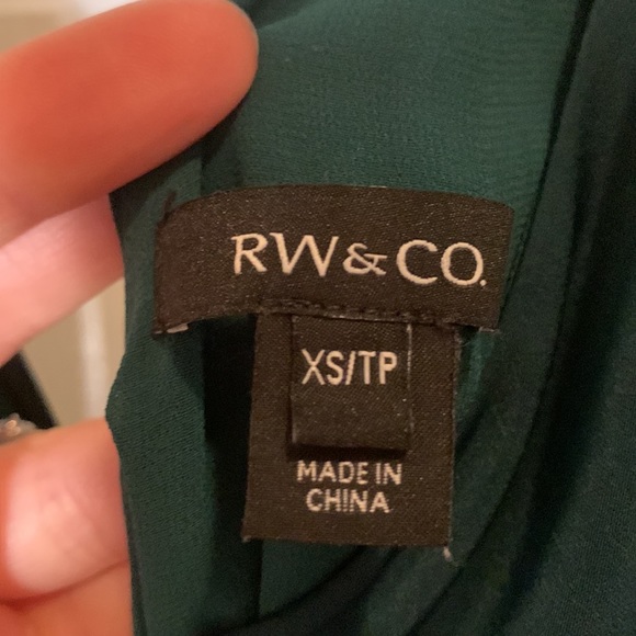 Emerald Green RW & Co Wrap Dress - Picture 3 of 4